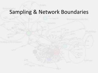 Sampling & Network Boundaries
 