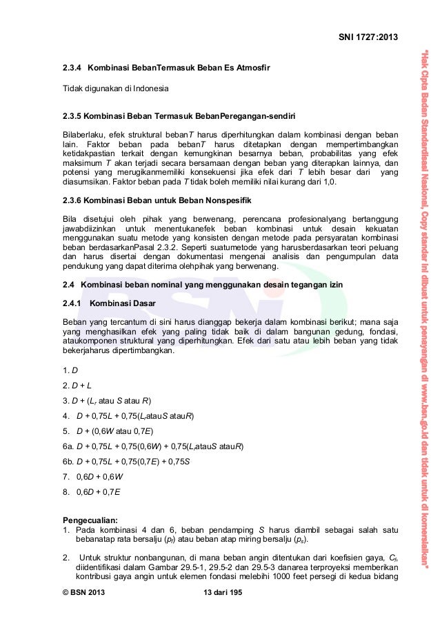 Sni 1727 2013 tata cara pembebanan  untuk rumah dan gedung