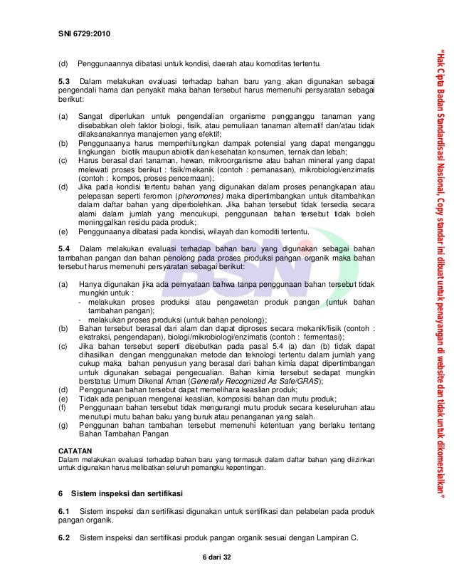 Sni 6729 2010 sistem pangan organik