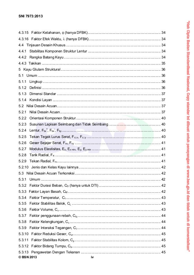 Sni 7973 2013 Spesifikasi Desain Untuk Konstruksi Kayu