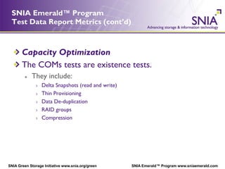 SNIA Emerald Introduction | PDF