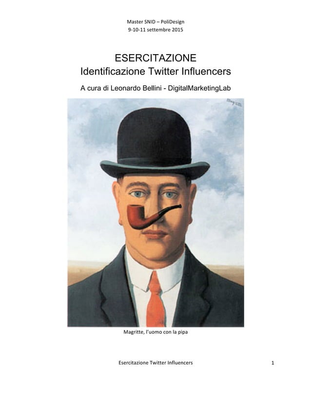Esercitazione SNID Twitter influencers | PDF