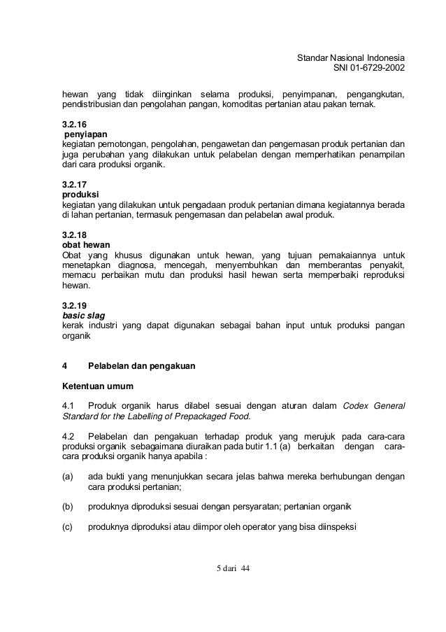 SNI Sistem Pertanian Organik SNI Sistem Pertanian Organik