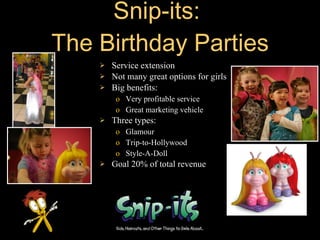 How Much Does It Cost to Open a Snip-its?Express Unit	Turn-key cost ranges from $127,775 - $187,850No party room, Average 700 sq ftIncludes franchise fee of $25,000Traditional SalonTurn-key cost ranges from $141,189-$273,731Party Room, Average 1200 sq ftRoyalties1st year 5%, increases to 6%