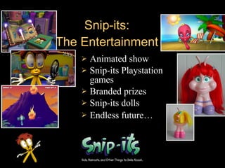 Snip-its Franchise Support SystemBe in business for yourself, but not by yourselfTrainingGrand Opening and Ongoing Artistic TrainingOperational SupportFinancial OperationsTo Provide all the tools and support necessary for Snip-its franchisees to open and operate a successful and rewarding Snip-its business