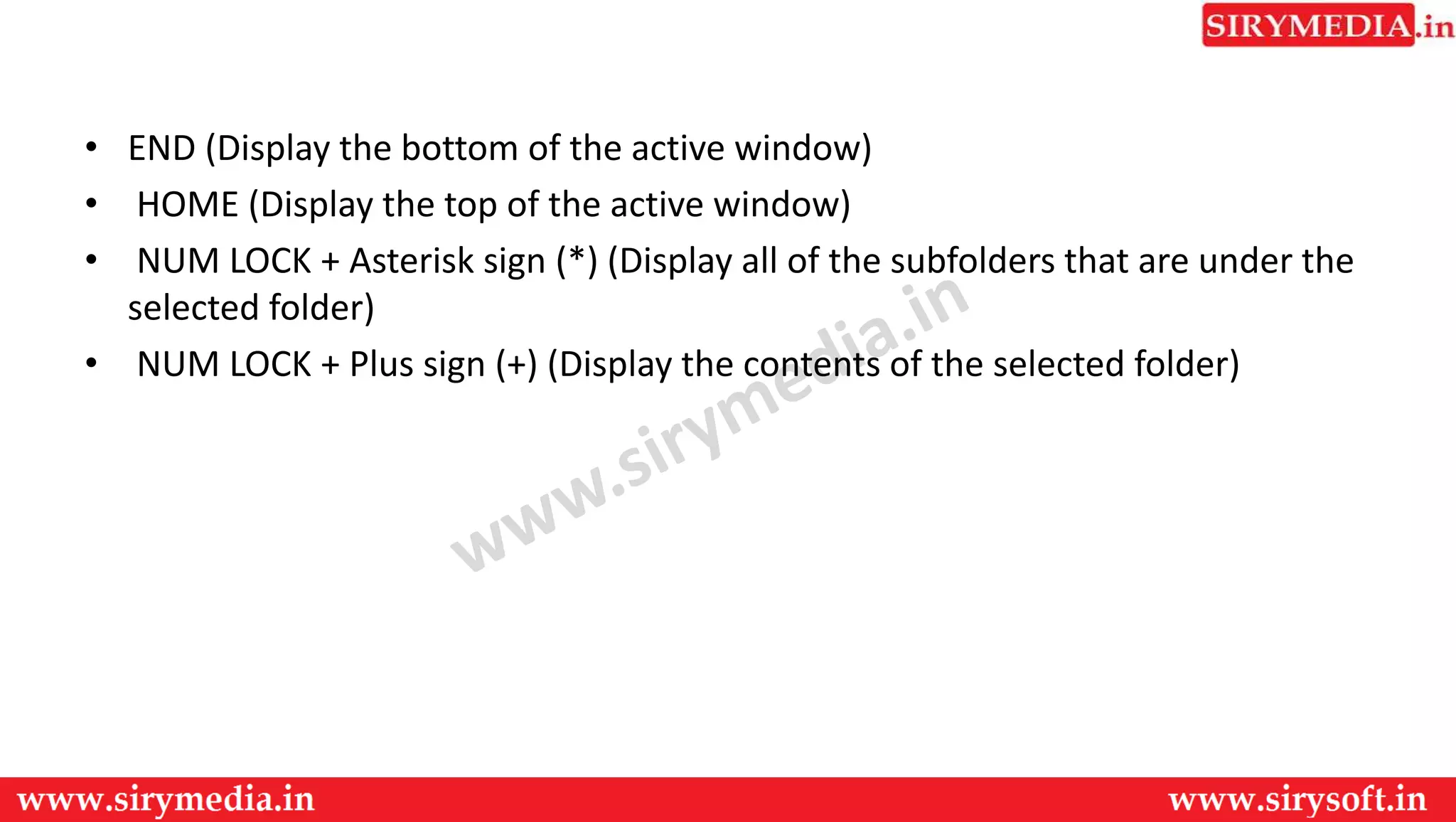 windows explorer keyboard short cuts | PPTX