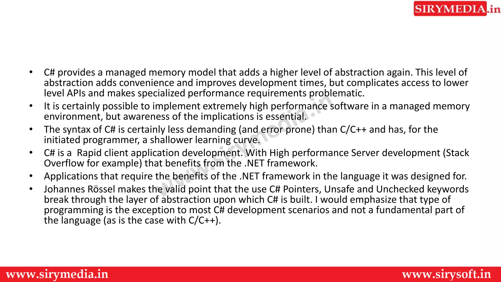 difference between c c++ c# | PPT
