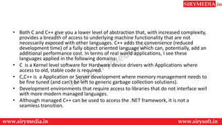 difference between c c++ c# | PPT