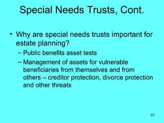 Basics of Estate Planning and Special Needs Trusts with special guest ...