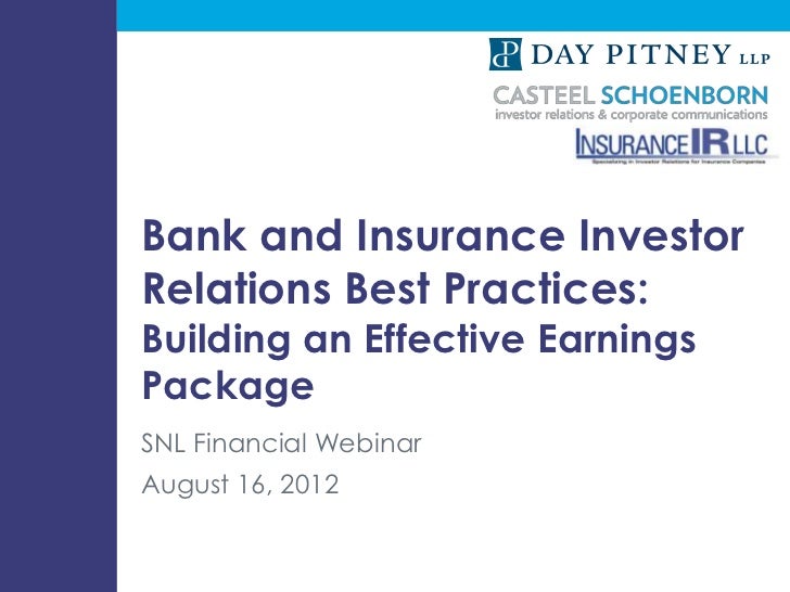 Bank and Insurance Investor Relations Best Practices Building an Eff…