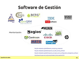 Software de Gestión




              Monitorización




                               http://en.wikipedia.org/wiki/Netwo...