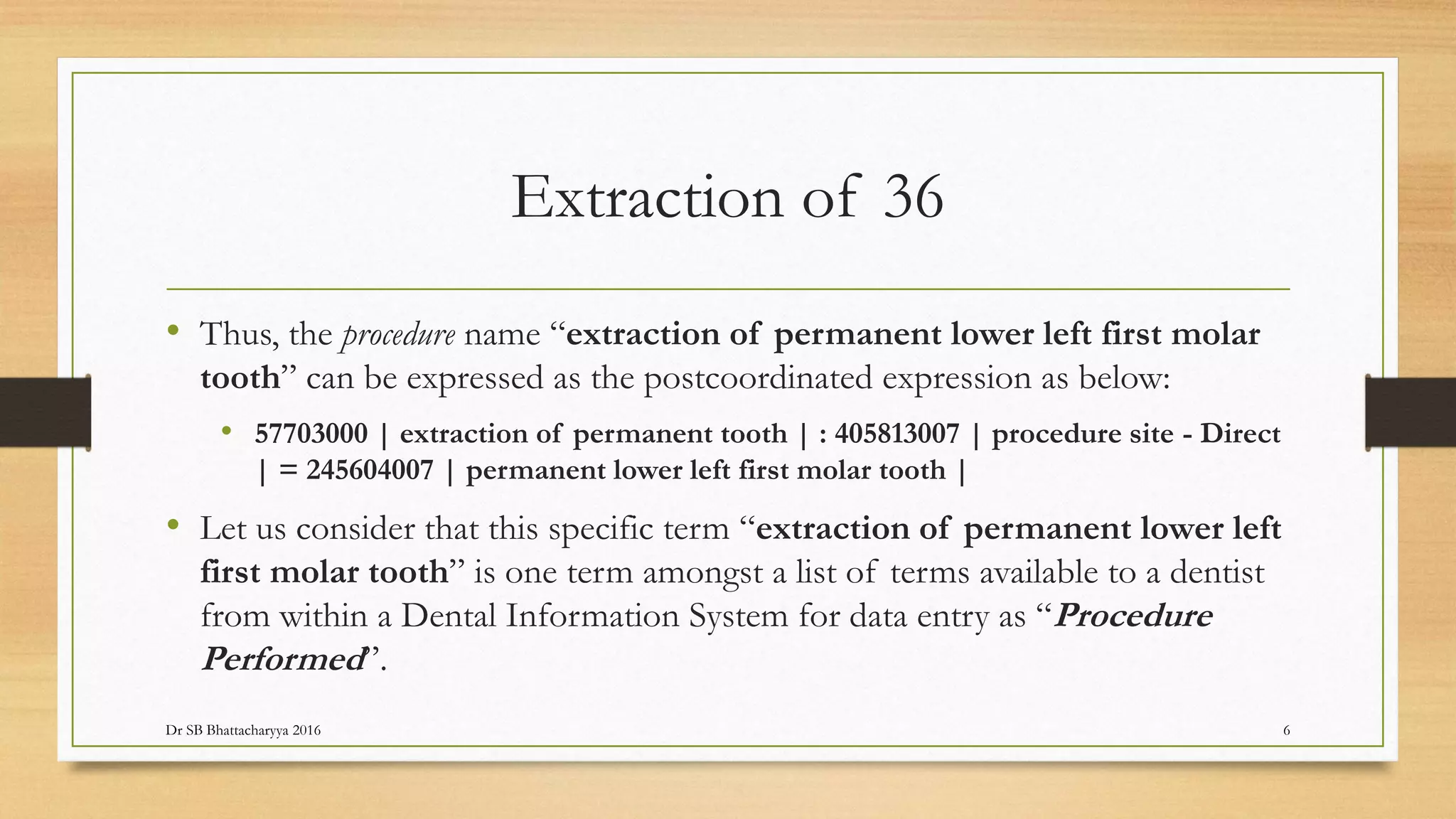 Snomed ct worked example dental interface terminology | PDF
