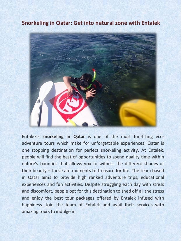 Snorkeling in Qatar Get into natural zone with Entalek