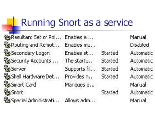 Running Snort as a service 