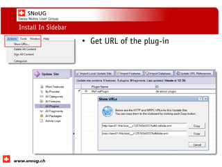 Social Collaboration 39: "Vernetzte Informationswelt“
www.dnug.de
Install In Sidebar
• Get URL of the plug-in
 