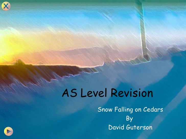 an analysis of snow falling on cedars a novel by david guterson Snow falling on cedars david guterson books, later finding the supplementary next-door collection to read it continues more and more the era to. an analysis of snow falling on cedars a novel by david guterson Snow falling on cedars david guterson books, later finding the supplementary next-door collection to read it continues more and more the era to.
