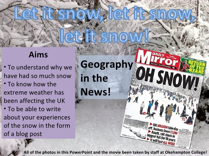 Let it Snow! Geography in the News lesson