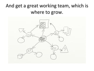 And get a great working team, which is where to grow. 