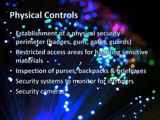 • Security systems to monitor for intruders
• Security cameras
 