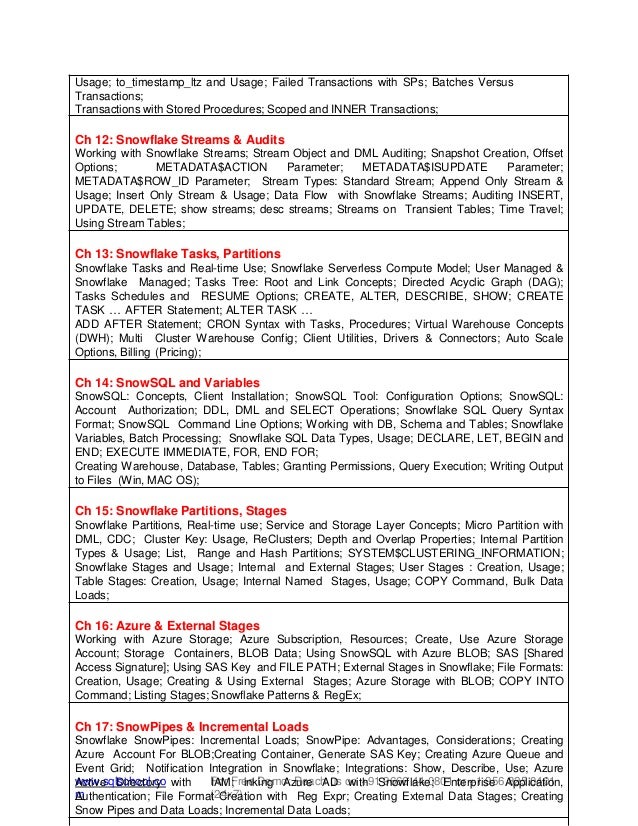 Snowflake-Training From SQL School | PPTX