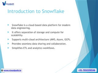 Snowflake Data Engineering | Online Training Hyderabad Visualpath | PPTX