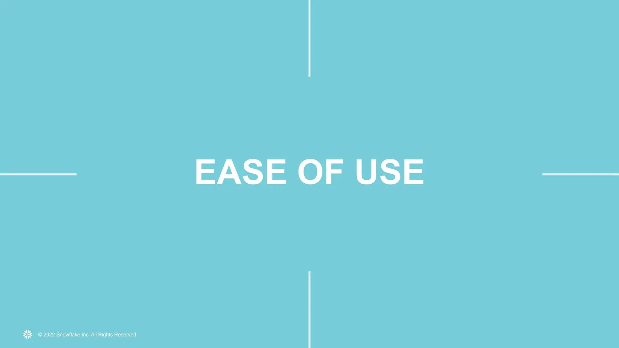 © 2022 Snowflake Inc. All Rights Reserved
EASE OF USE
 