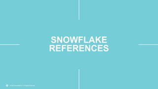 © 2022 Snowflake Inc. All Rights Reserved
SNOWFLAKE
REFERENCES
 