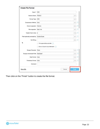 Then click on the “Finish” button to create the file format.
Page 22
 