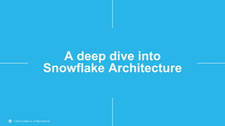 © 2020 Snowflake Inc. All Rights Reserved
A deep dive into
Snowflake Architecture
 