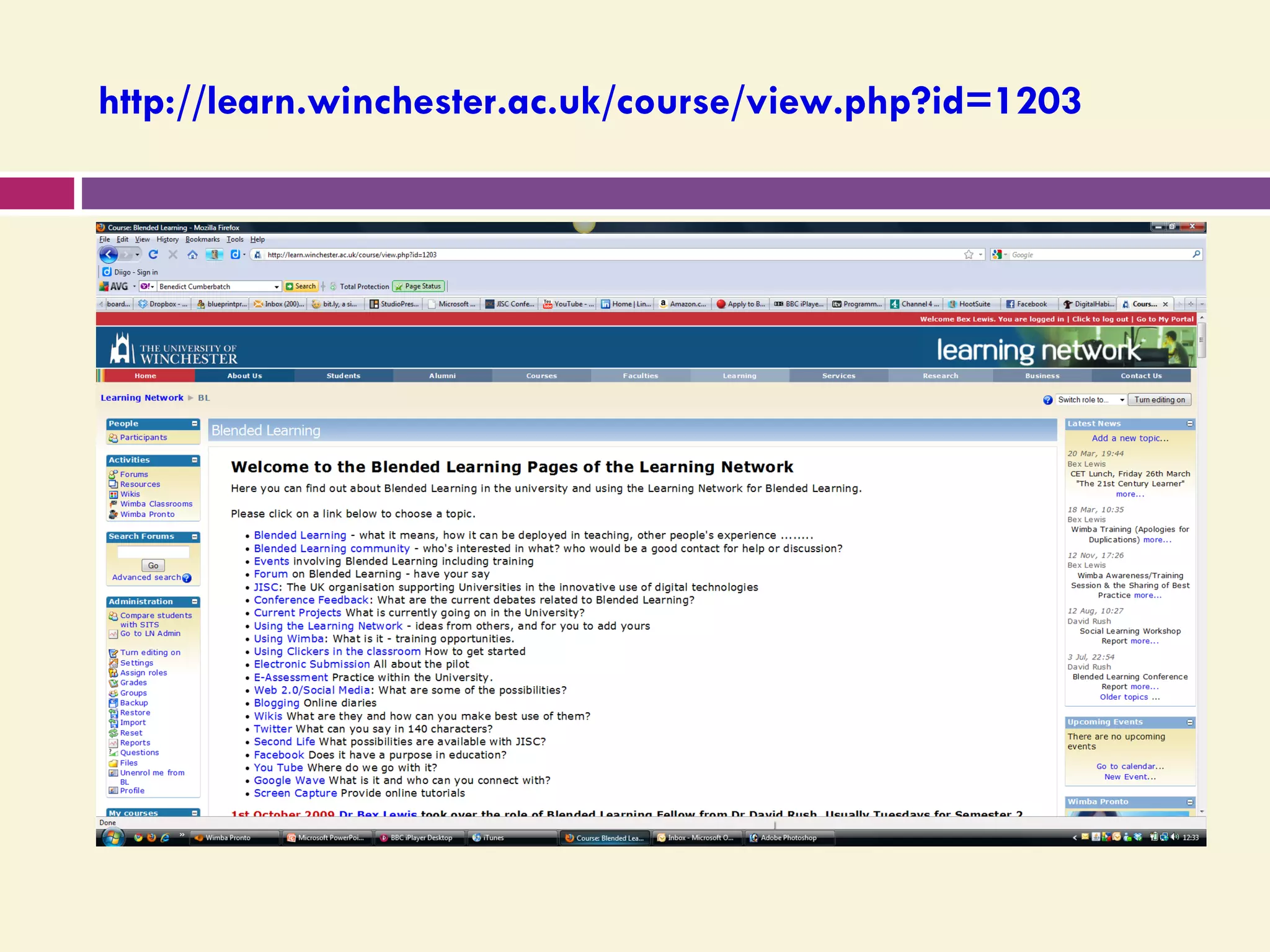 http://learn.winchester.ac.uk/course/view.php?id=1203   