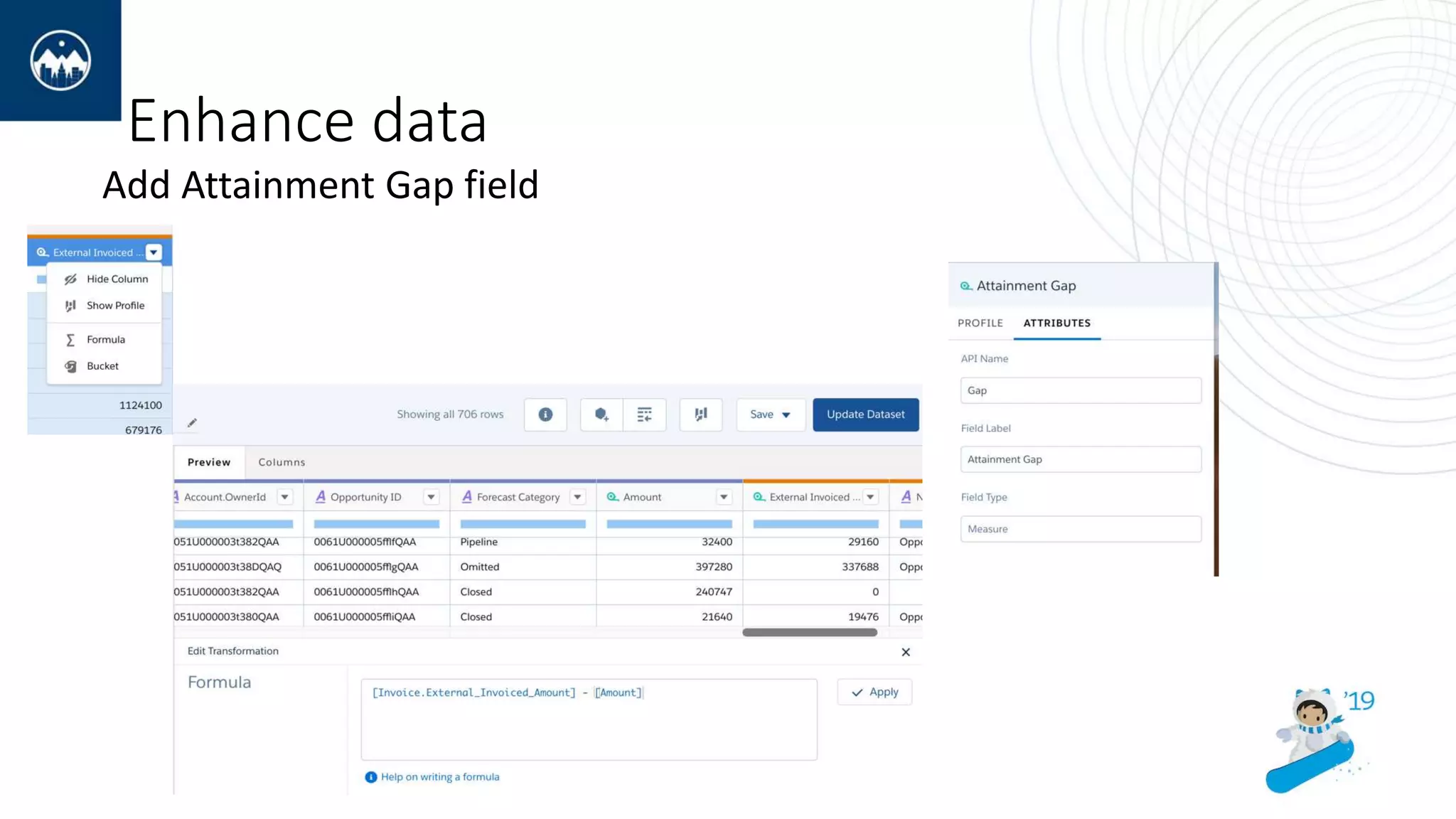 Enhance data
Add Attainment Gap field
 