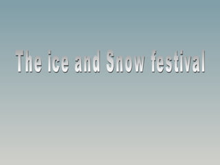 The ice and Snow festival  