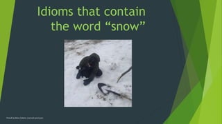 Idioms that contain
the word “snow”
Photo© by Blaine Roberts. Used with permission
 