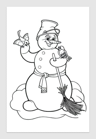 Snowman coloring pages'2020