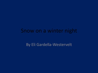 Snow on a winter night By Eli Gardella-Westervelt 