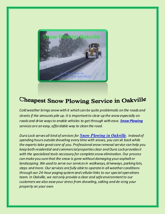 Snow plowing Service in Oakville