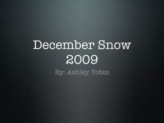 December Snow
    2009
  By: Ashley Tobin
 
