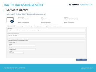 DAY TO DAY MANAGEMENT 
• Software Library 
 