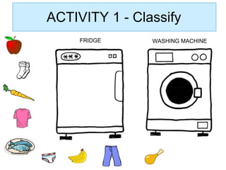 ACTIVITY 1 - Classify FRIDGE WASHING MACHINE
