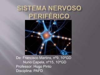 De: Francisco Martins, nº9, 10ºGD 
Nuno Capela, nº15, 10ºGD 
Professor: Hugo Pinto 
Disciplina: PAFD 
 