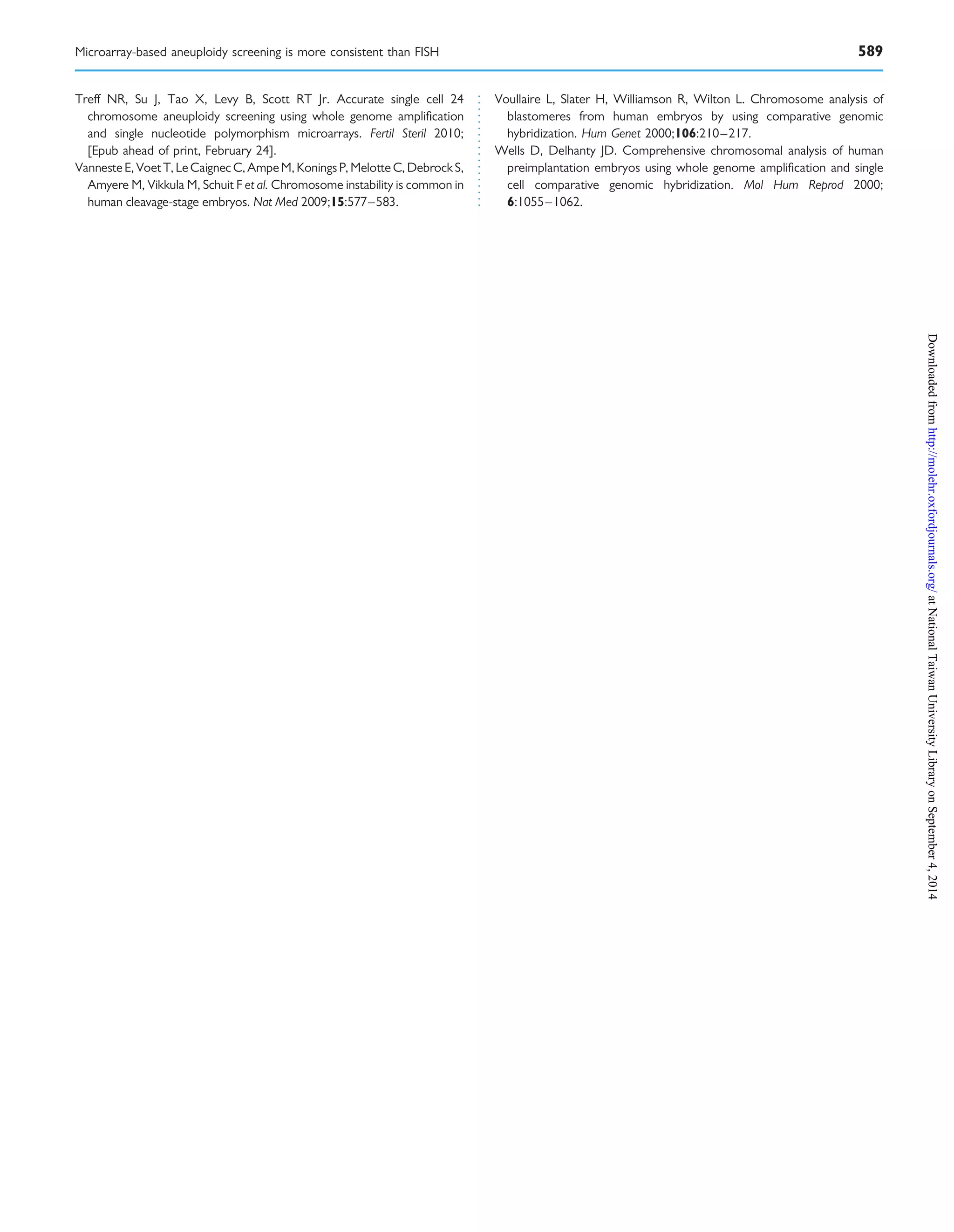 Snp microarray based 24 chromosome | PDF | Infertility | Reproductive ...
