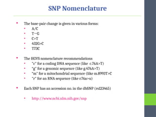 SNPs Analysis Methods SNPs Analysis Methods SNPs Analysis Methods | PPTX