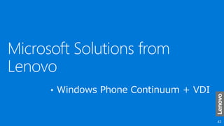 Microsoft Solutions from
Lenovo
 