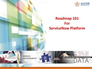 Roadmap 101
For
ServiceNow Platform
 
