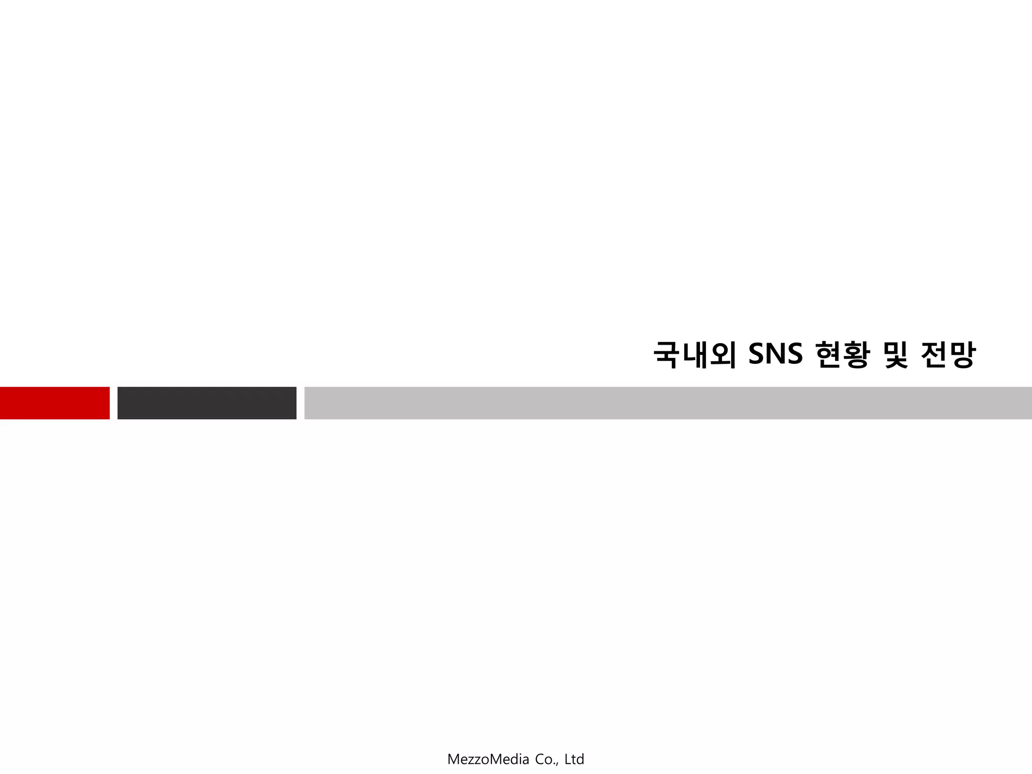 국내외 SNS 현황 및 젂망




MezzoMedia Co., Ltd
 