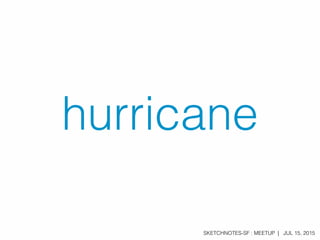 SKETCHNOTES-SF : MEETUP | JUL 15, 2015
hurricane
 