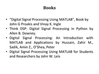 signal processing books for undergraduate students | PDF