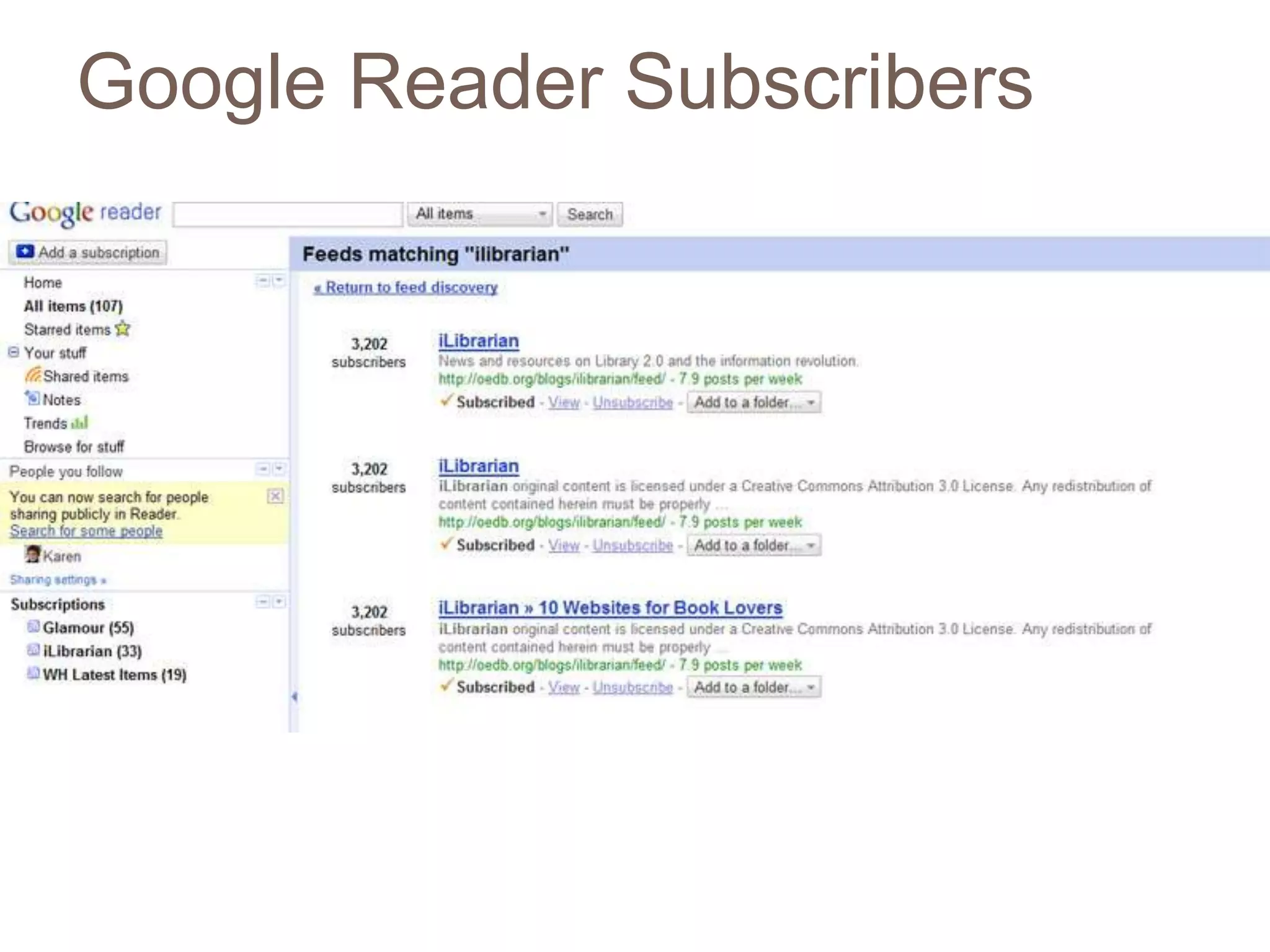Google Reader Subscribers