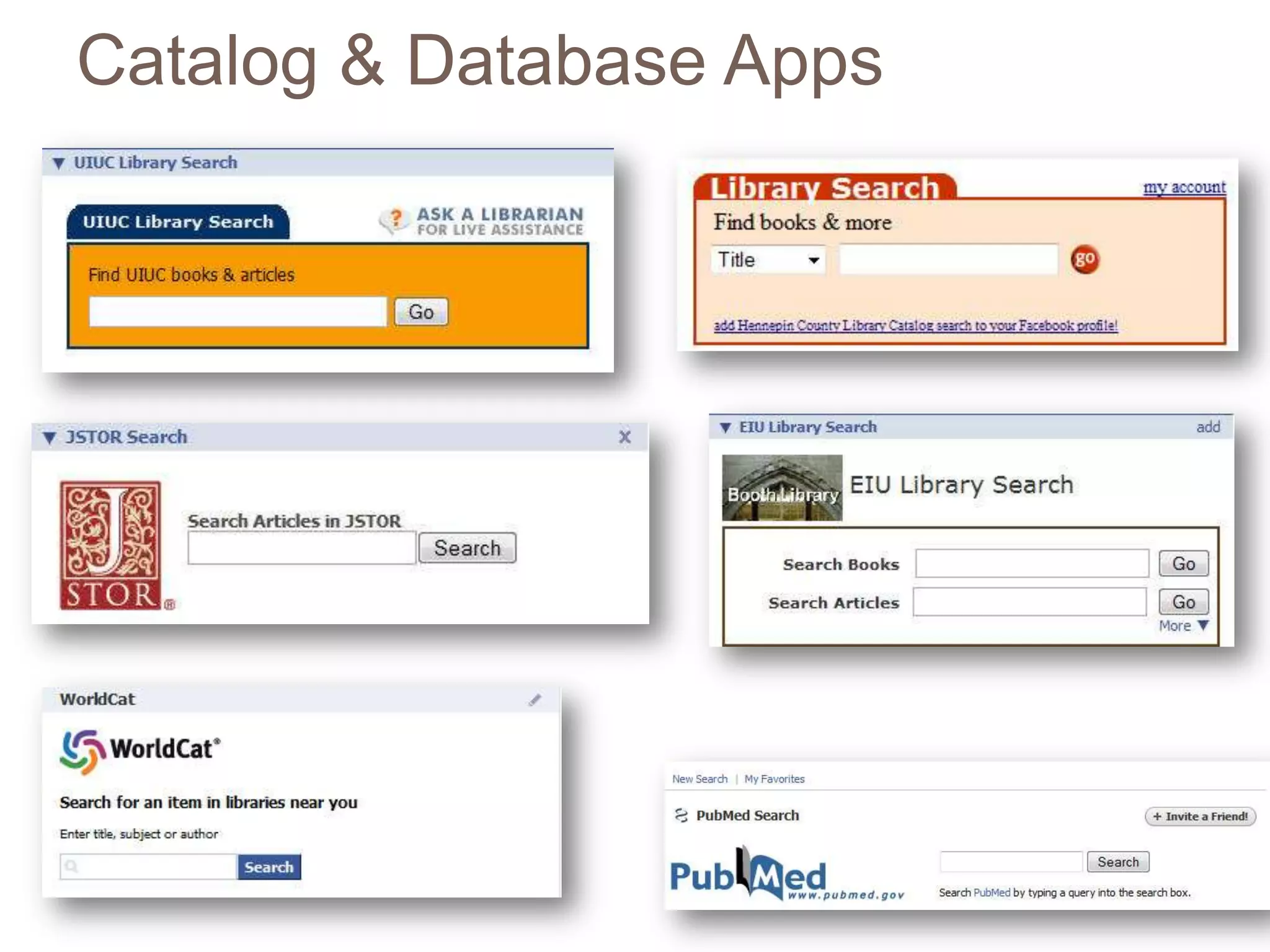 Catalog & Database Apps