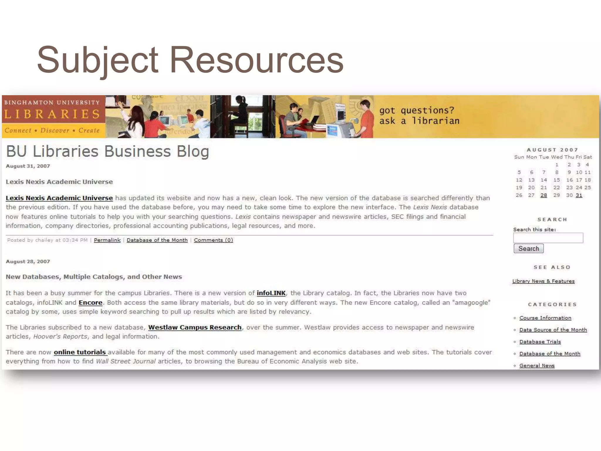Subject Resources